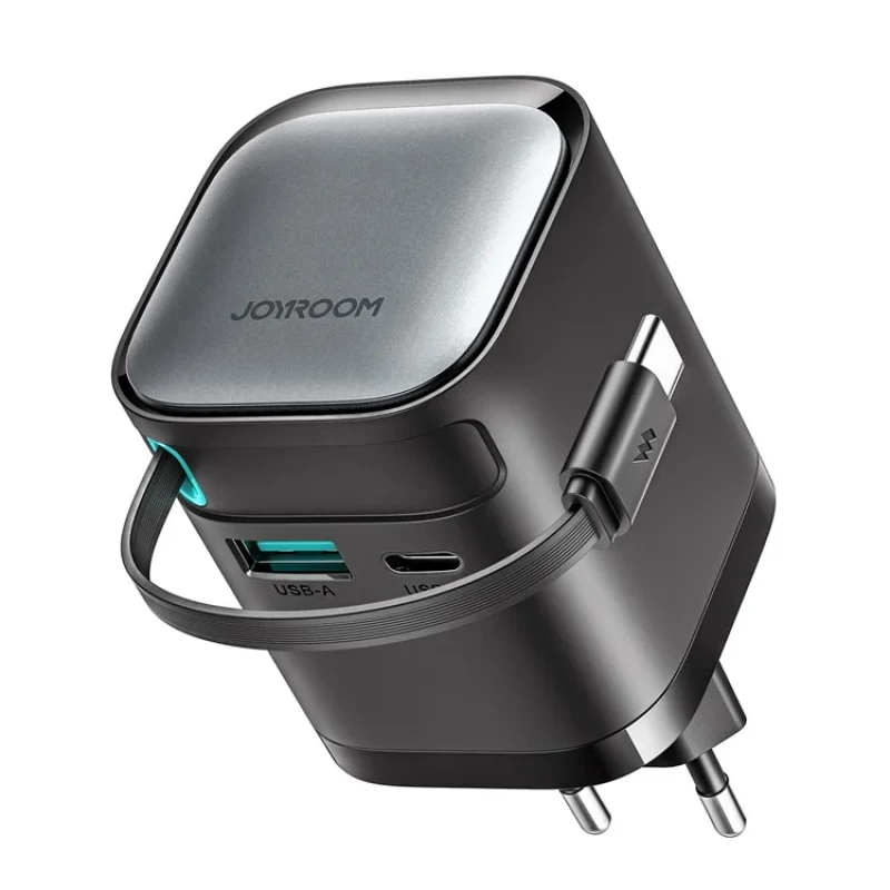 Cargador Joyroom 65W USB-C con cable retráctil integrado