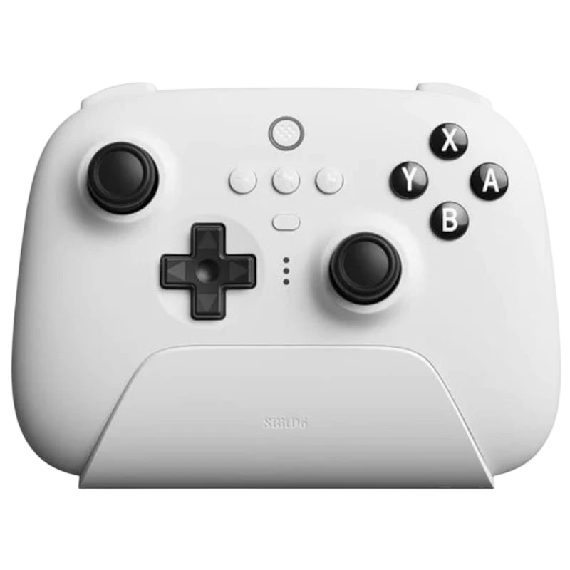 Gamepad 8BitDo Ultimate Bluetooth/2.4G con adaptador + base de carga Blanco Mando Nintendo Switch/Smartphone/PC