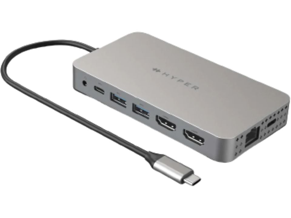 Hyper HDM1H-GL 10 Puertos en 1 Para M1 MAC 10 Mbit/s Plata