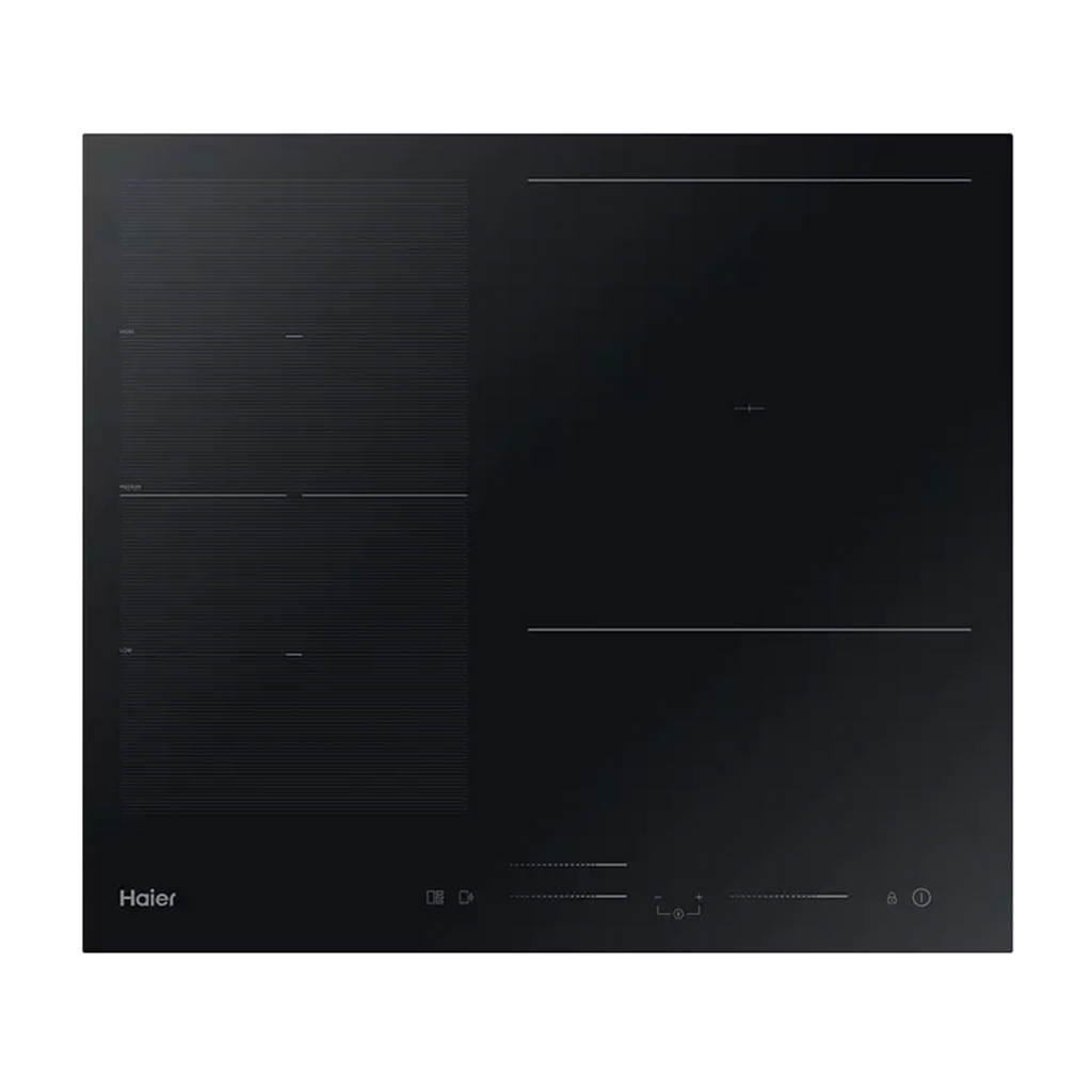 Encimera- Haier Series 4 HAFRSJ63MC Inducción 3 zonas + Flex Wi-Fi 60cm Cook with me Varycook Negro