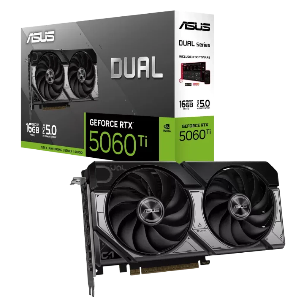 ASUS Dual -RTX5060TI-O16G NVIDIA GeForce RTX 5060 Ti 16 GB GDDR7 Tarjeta Gráfica