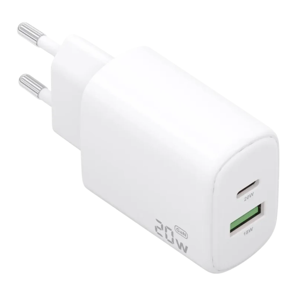 Aisens GaN A110-0909 20W USB-C + USB-A Blanco Cargador de pared