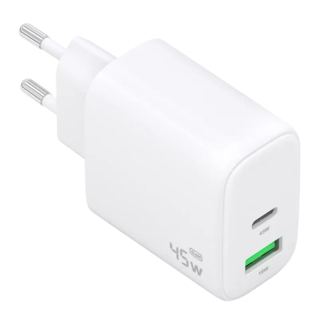 Aisens GaN A110-0971 45W USB-C + USB-A Blanco Cargador de pared