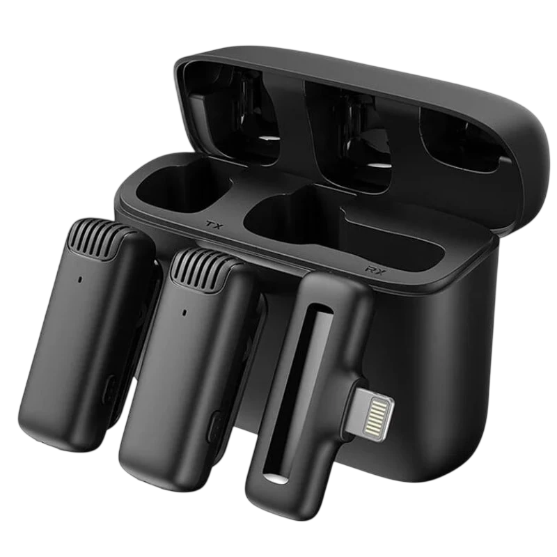 Apexel APL-MIC014 (2 Piezas) Micrófonos Inalámbricos con Estuche de Carga