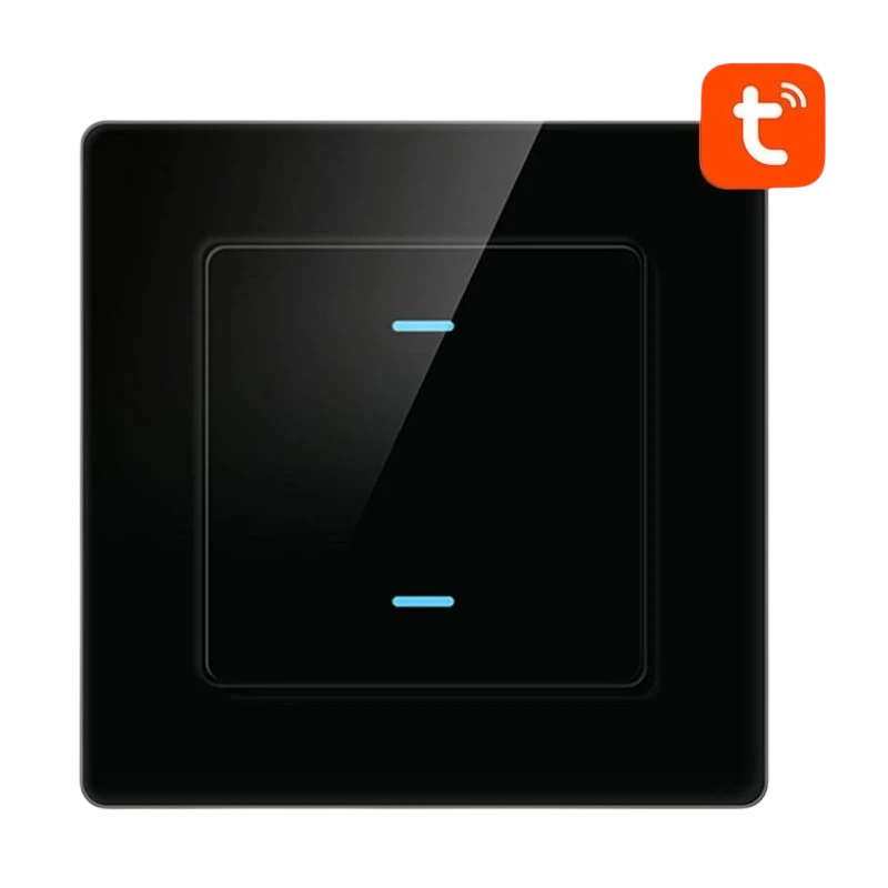Avatto N-TS10-B2 2 Botones WiFi Negro Interruptor Táctil Inteligente
