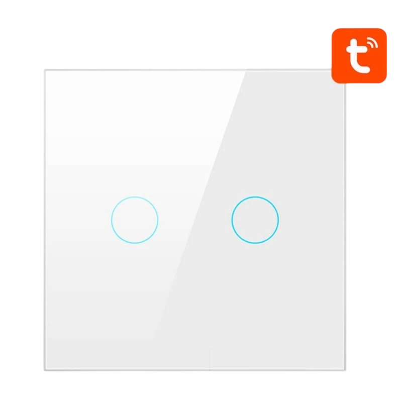 Avatto ZTS02-EU-W2 2 Botones ZigBee Blanco Interruptor Táctil Inteligente