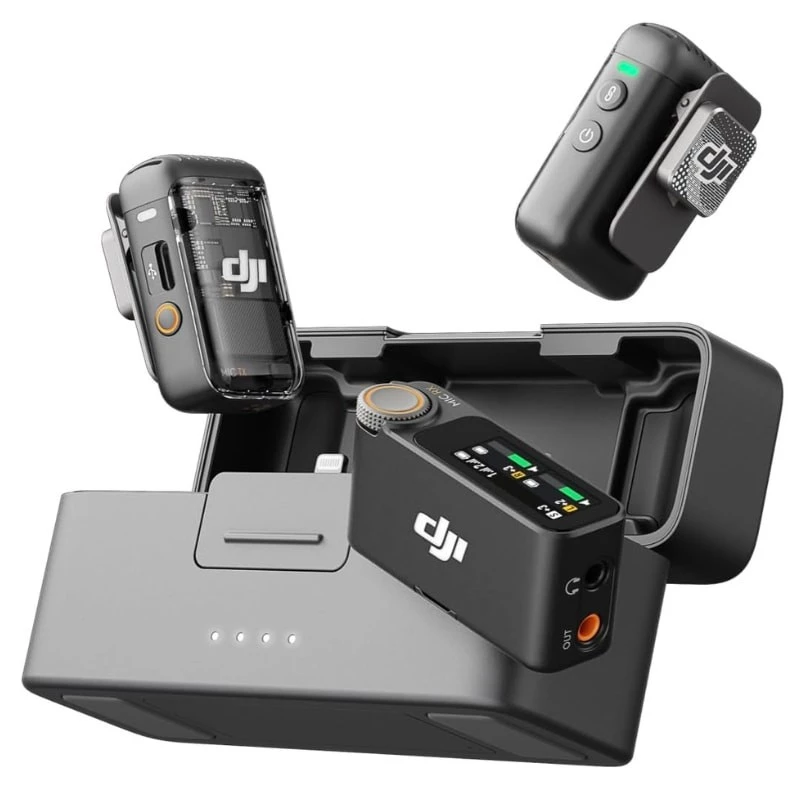 DJI Mic 2 (2 TX + 1 RX + Estuche de carga) Micrófonos Inalámbricos