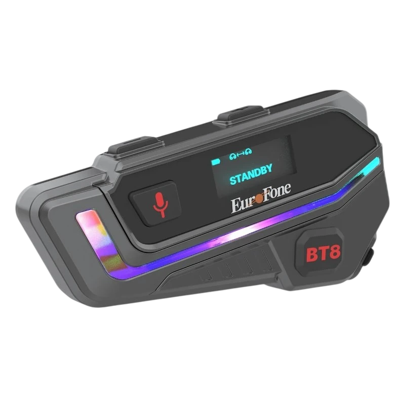 EuroFone BT8 6G Intercomunicador para moto 6 interlocutores conversación simultánea