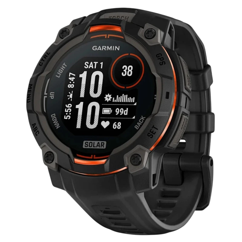Garmin Instinct 3 45mm Solar Negro con Correa de silicona negra GPS multibanda Reloj Inteligente