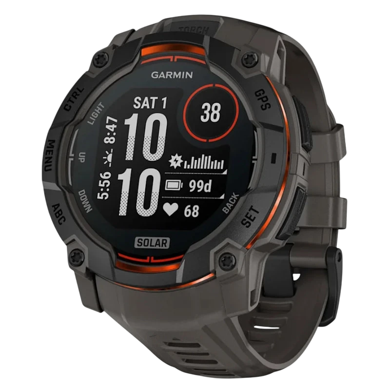 Garmin Instinct 3 50mm Solar Negro con Correa de silicona carbón NFC Reloj Inteligente