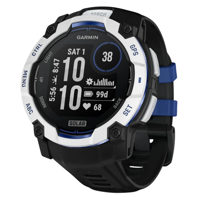 Garmin Instinct 3 50mm Solar Blanco con Correa de silicona Negra 10 ATM Reloj Inteligente