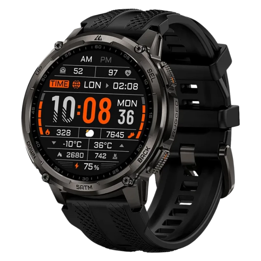Kospet Tank T4C Negro con correa negra Pantalla AMOLED 1,5 Pulgadas Resistencia de 5 ATM Reloj Inteligente