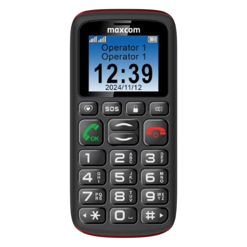 Maxcom Comfort MM428L 1.77' 2G Dual SIM Botón Grande Botón SOS USB C Negro