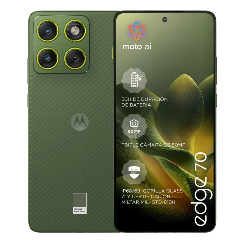 Motorola Edge 70 5G Dual SIM 512 GB Verde Snapdragon 7 Gen 4 12GB de RAM Pantalla de 6.7'