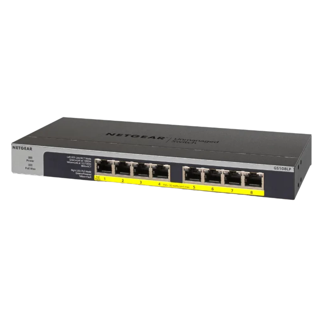 NETGEAR GS108LP con 8 puertos Gigabit Ethernet Switch no Gestionado