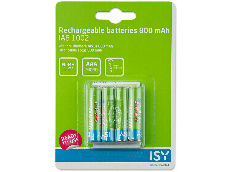 Isy IAB-1002 4 pilas AAA 800 mAh
