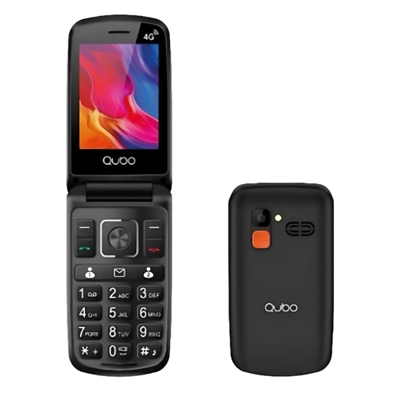 Qubo P-210NW 2.8' 4G Botón SOS Teclas grandes Tapa Negro