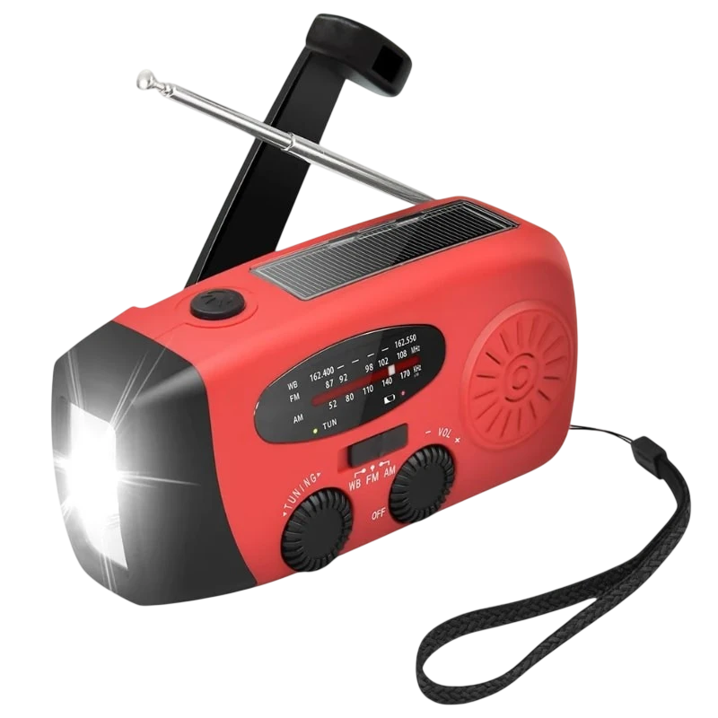 Radio Stonego 2000 mAh Rojo Radio de Emergencia