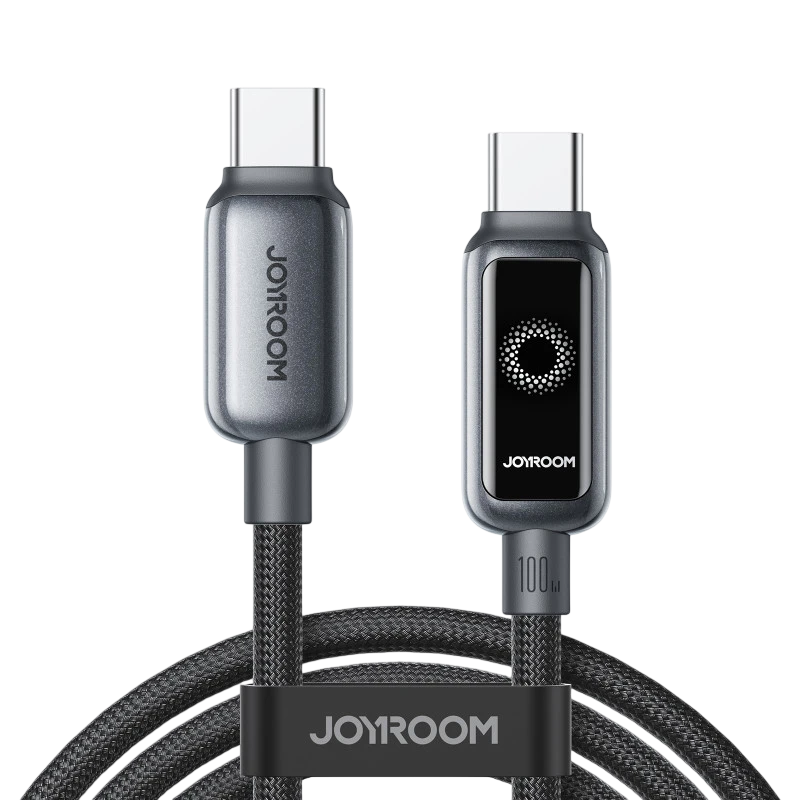 Joyroom Cable Intelligent Power‑Off 100 W USB‑C a USB‑C 1,2 m Negro