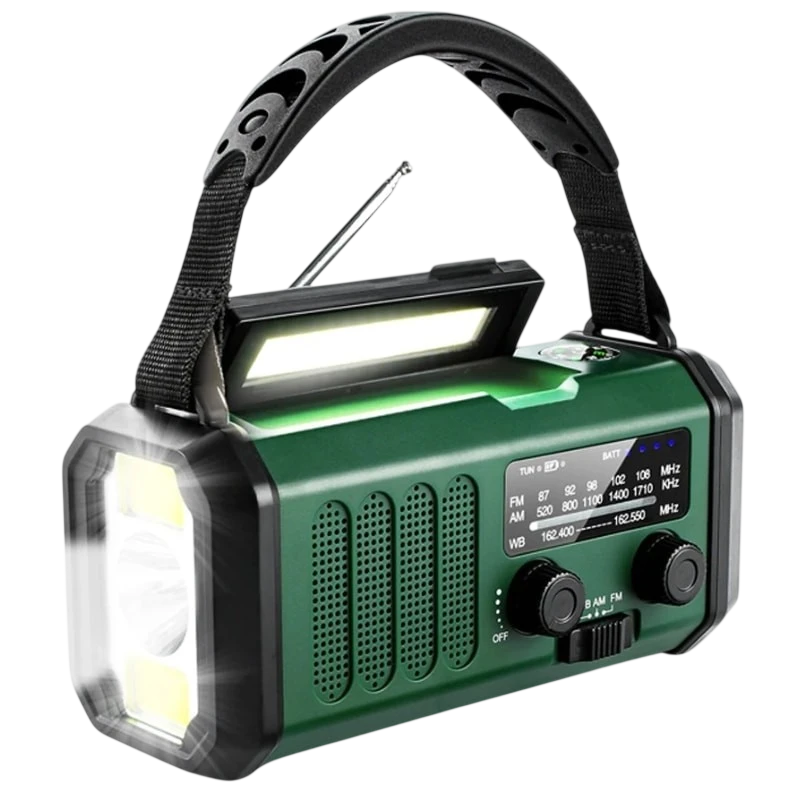 Radio E30 10000 mAh Verde Radio de Emergencia