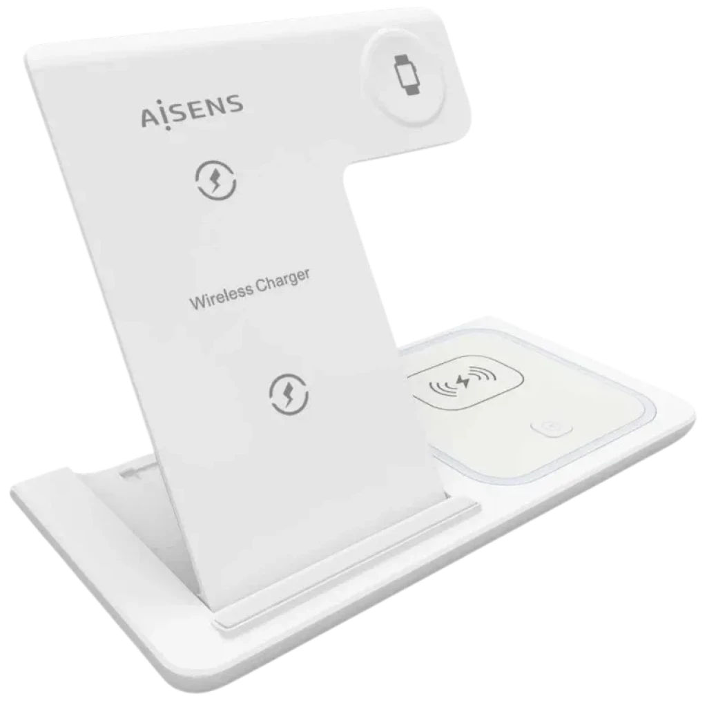 Aisens ASCH-15W3WC044-W 3 en 1 Qi 15W Plegable Blanco Base de carga Inalámbrica