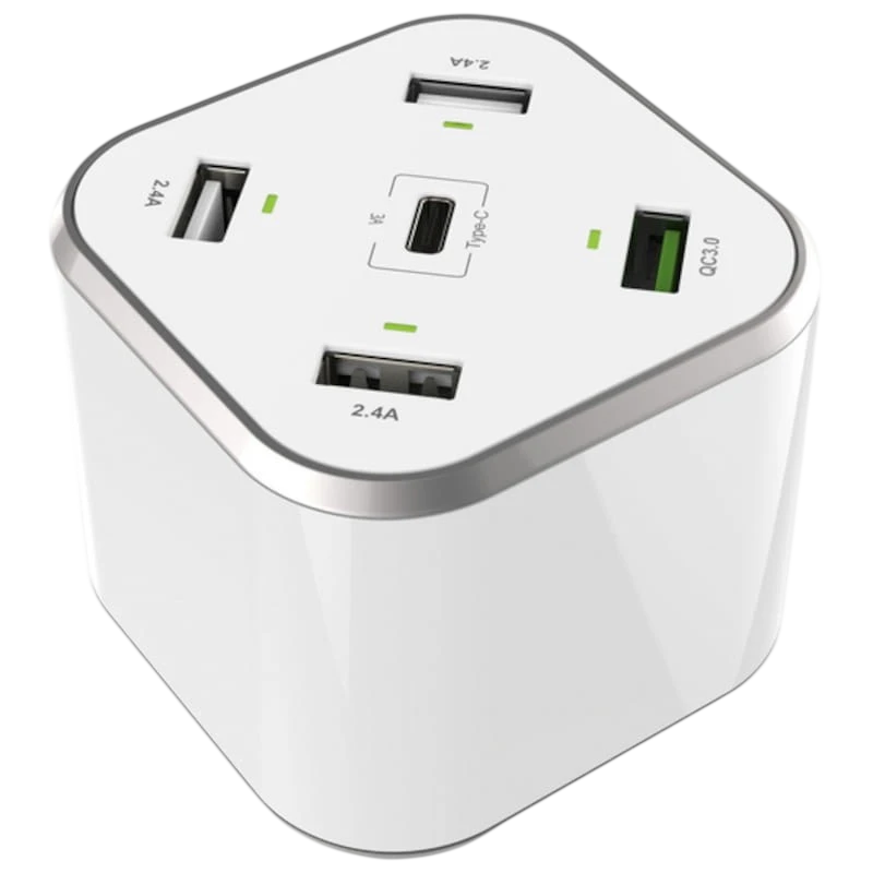 Aisens ASCH-5PQC-W 48W USB Tipo-C 4xUSB Blanco Cargador de Mesa