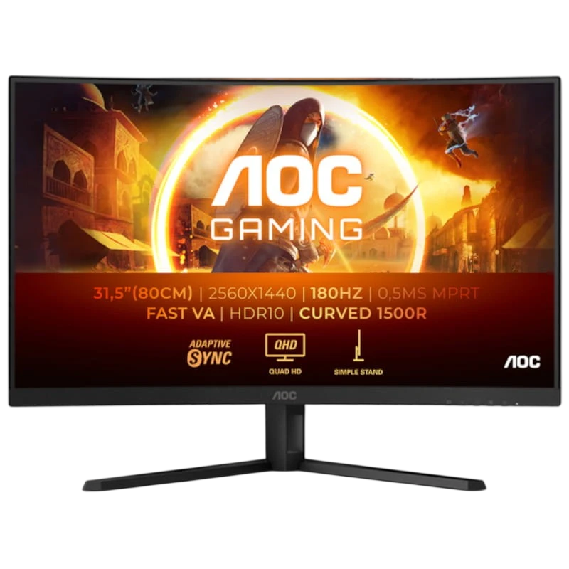 AOC G4 CQ32G4VE 32' 2K QHD VA Curva 180Hz Negro
