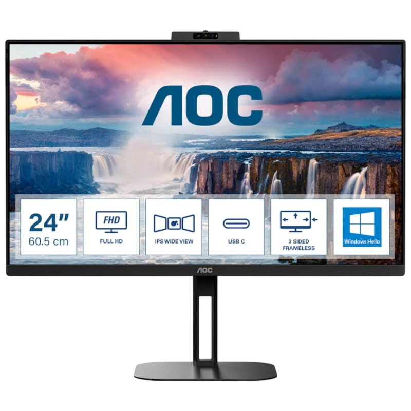 AOC V5 24V5CW 23.8 FullHD IPS Freesync Webcam Negro
