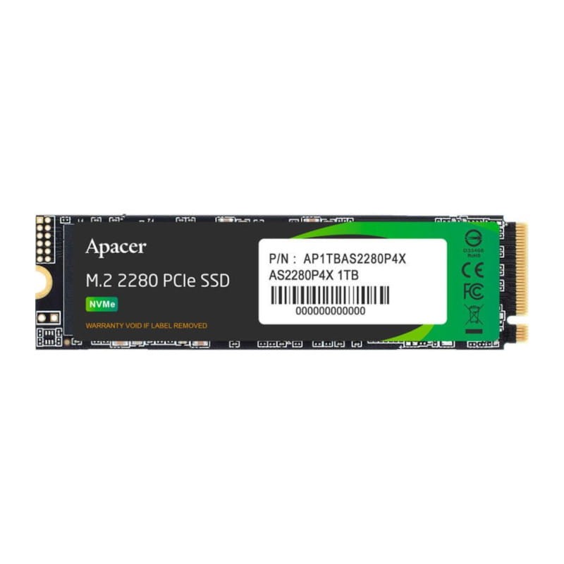 Apacer AS2280P4X 1 TB NVMe PCIe 3 M.2 2280 3D NAND Negro