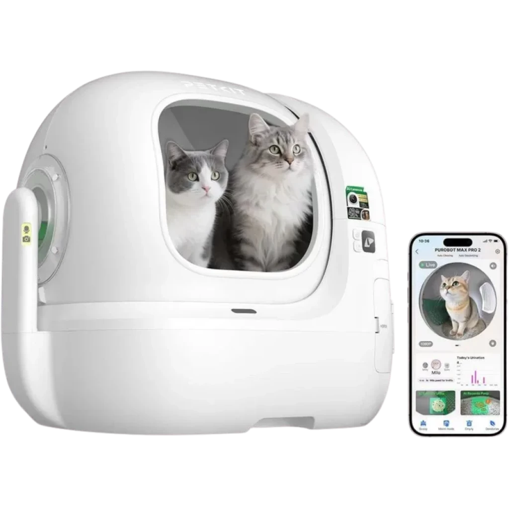 PETKIT Purobot Max Pro 2 Arenero Autolimpiable 76 L con Cámara IA xSecure