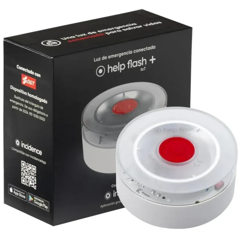 Help Flash IOT Plus 290 candelas Homologada por DGT 3.0 Geolocalizable Blanco Baliza de emergencia
