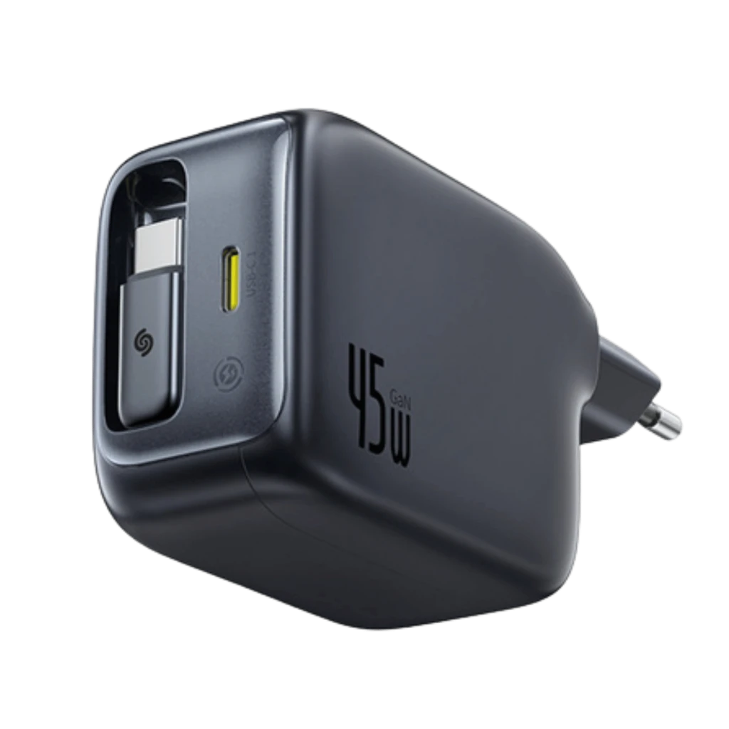 Baseus EnerCore CJ11 USB-C 45W- Cargador de pared con cable retráctil