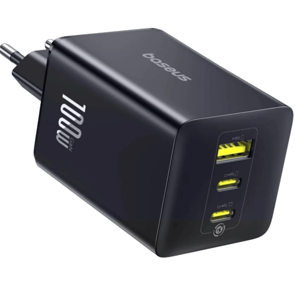 Baseus EnerFill FE11 100W GaN 6 2xUSB-C + USB-A Negro Cargador de pared rápido