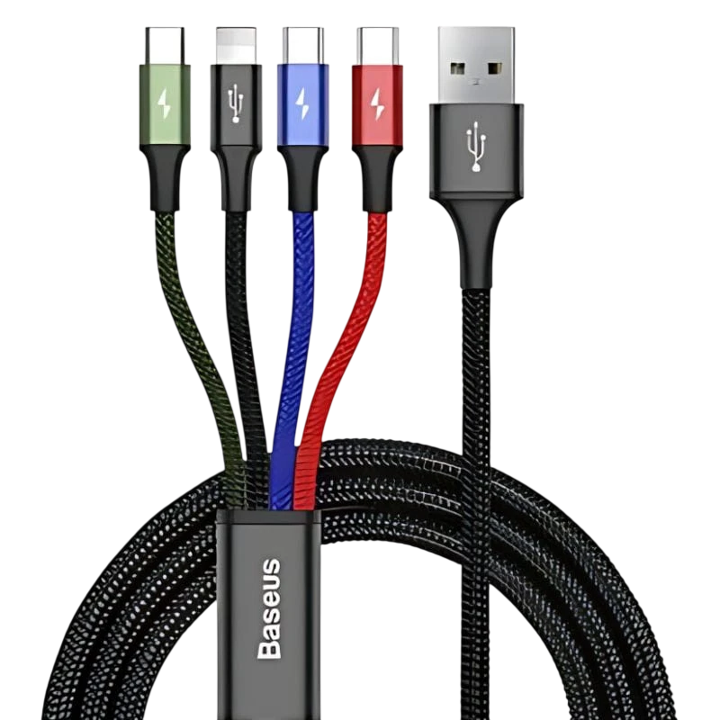 Baseus Fast 4 en 1 2xUSB-C 1xLightning 1xMicroUSB