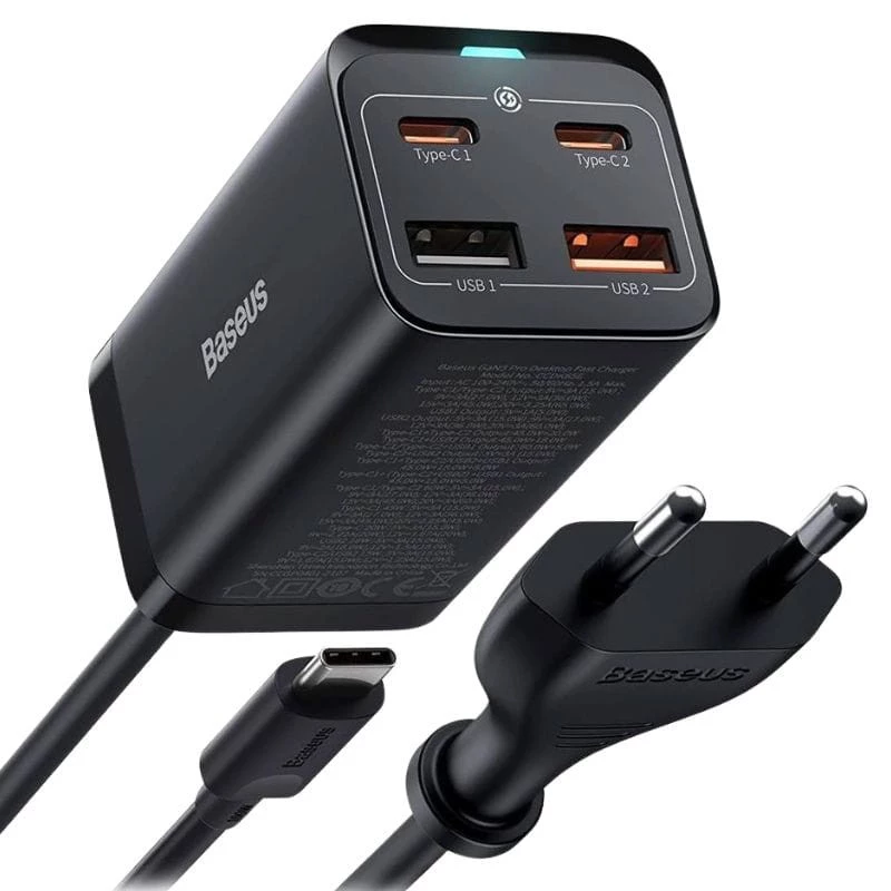 Baseus GaN3 Pro Quick Charger 65W 2xUSB-A 2xUSB-C Cargador