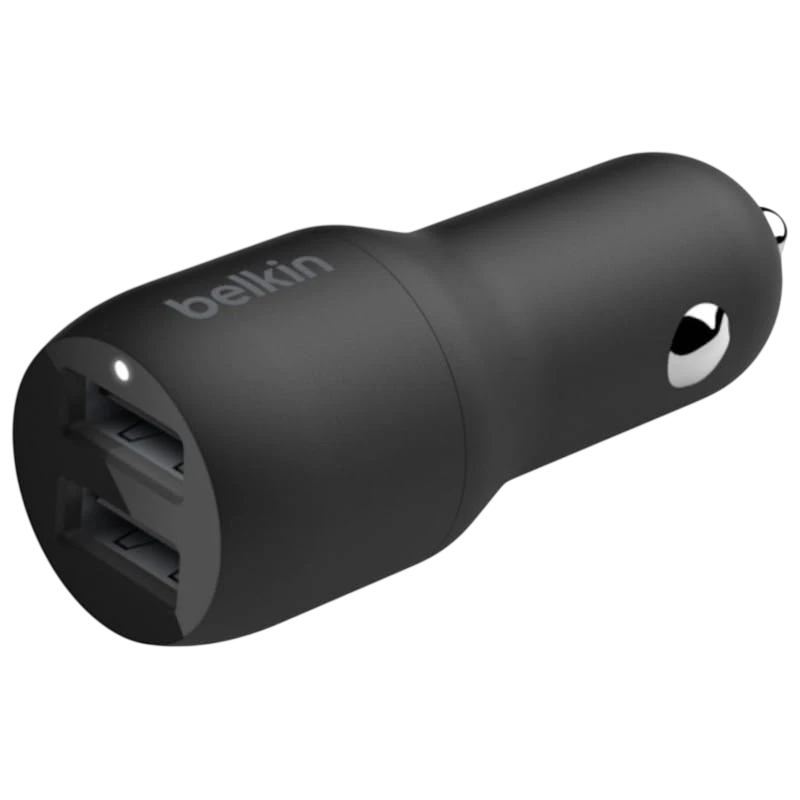 Belkin USB-A 24W Negro Cargador de Coche Dual