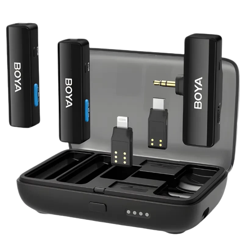 Boya LINK Sistema de Micrófono Inalámbrico All-in-One (USB-C / Lightning / Jack 3.5mm)