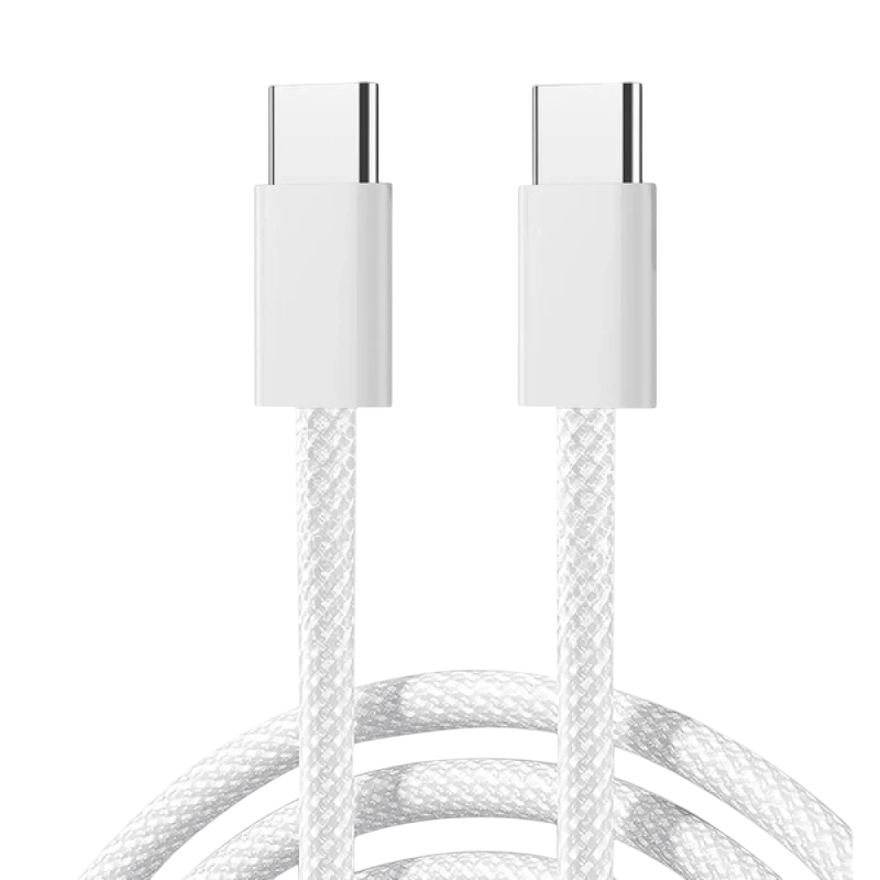 Joyroom Cable trenzado Ben Series 60 W USB‑C a USB‑C 1 m (Blanco)