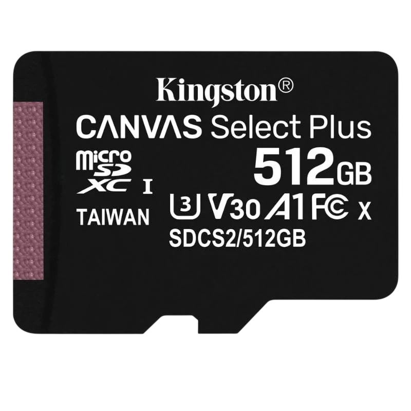 Kingston Canvas Select Plus 512 GB Clase 10 UHS-I U3 V30 Negro