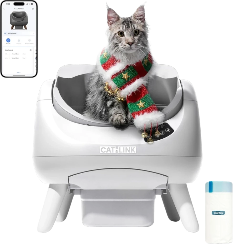 Catlink Open-X Blanco Con Tapa Abierta WiFi Arenero Autolimpiable