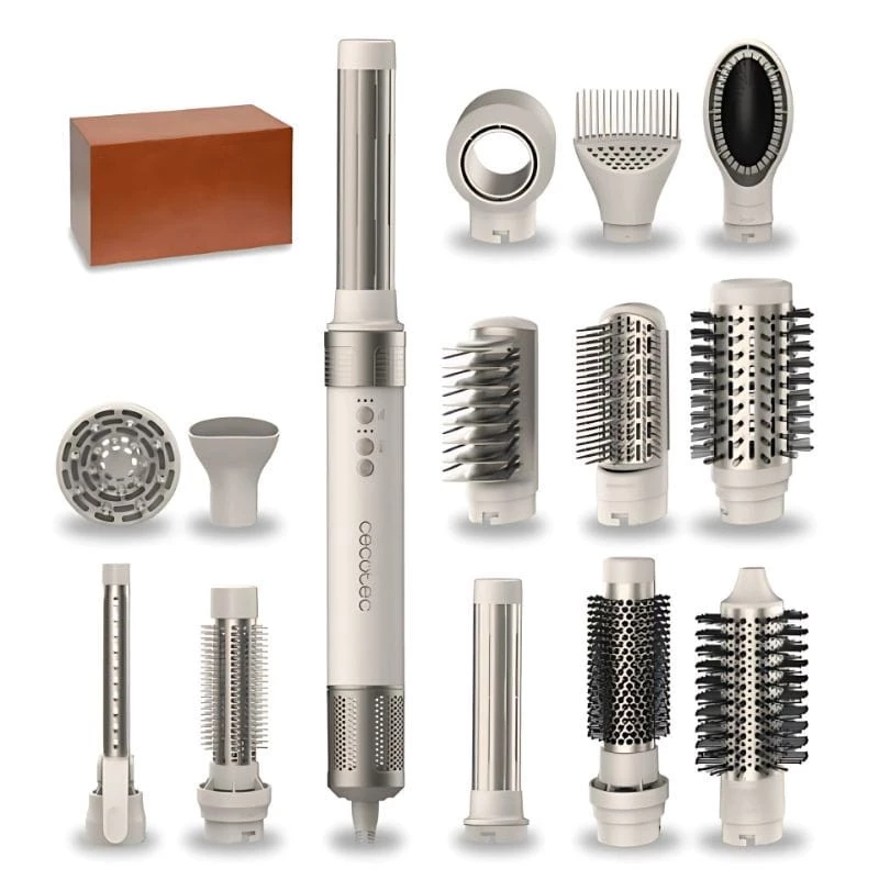 Moldeador multifunción Cecotec Bamba CeramicCare 14in1 AirGlam Champán