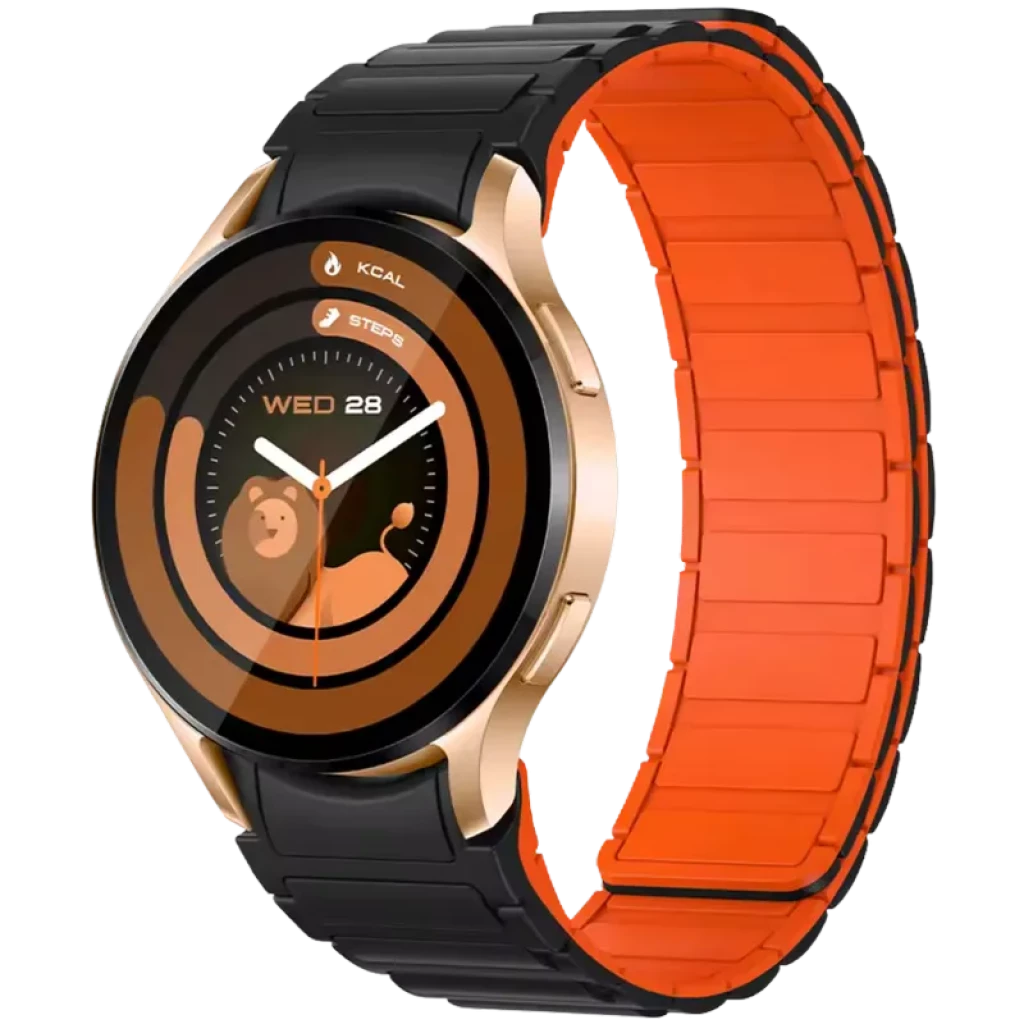 Colmi I28 Ultra Oro Correa Magnética Negra interior Naranja Reloj inteligente