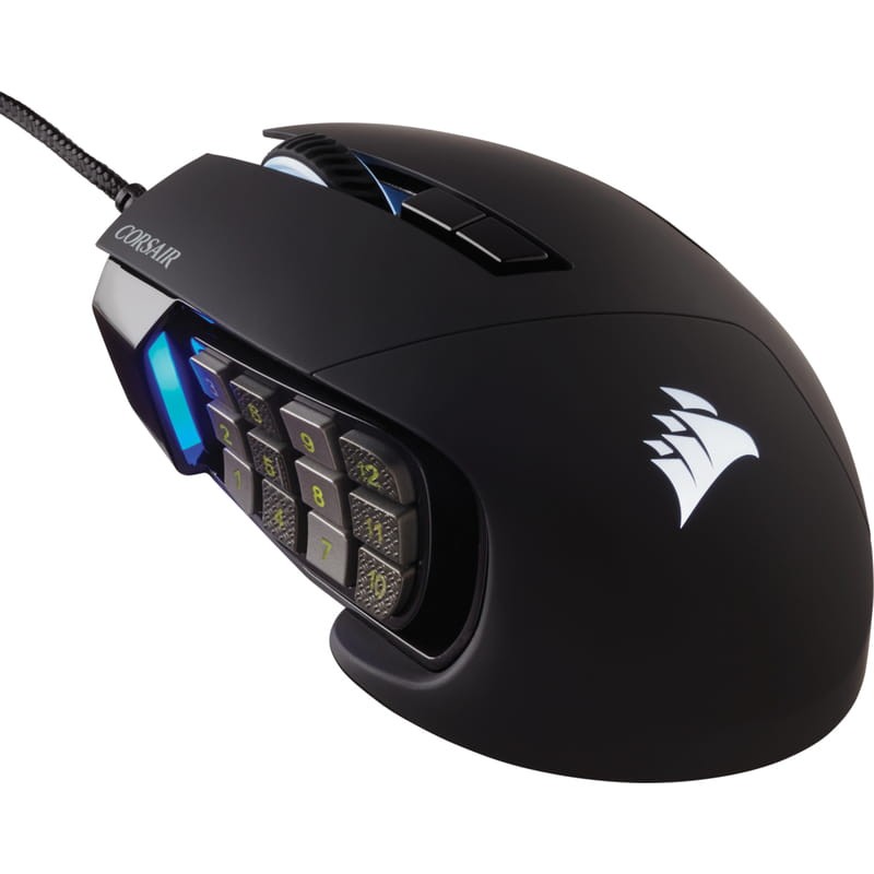 Corsair Scimitar RGB Elite USB 18000 DPI Negro Ratón Gaming