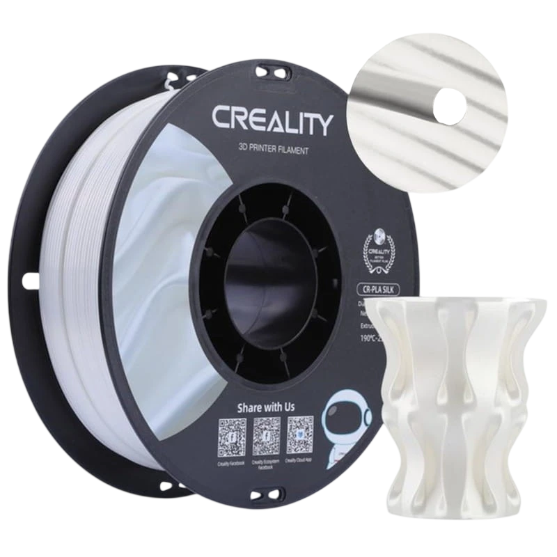 Filamento Creality PLA CR-Silk Blanco 1.75mm Bobina de 1kg