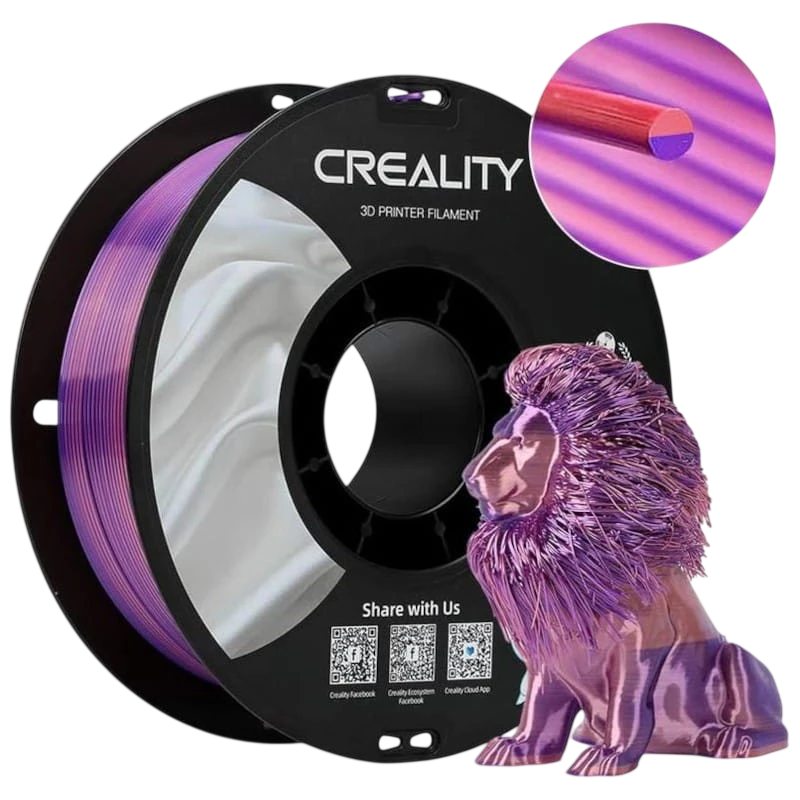 Filamento Creality PLA CR-Silk Púrpura y Rosa 1.75mm Bobina de 1kg