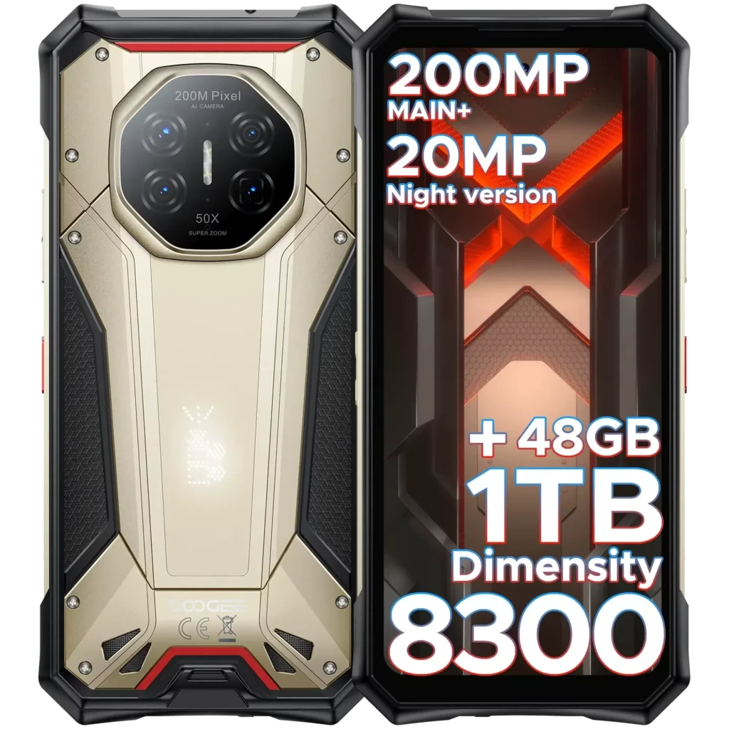 Doogee S300 Plus 1TB Titanio Dorado Batería de 10100 mAh 12GB de RAM Pantalla de 6.72 pulgadas