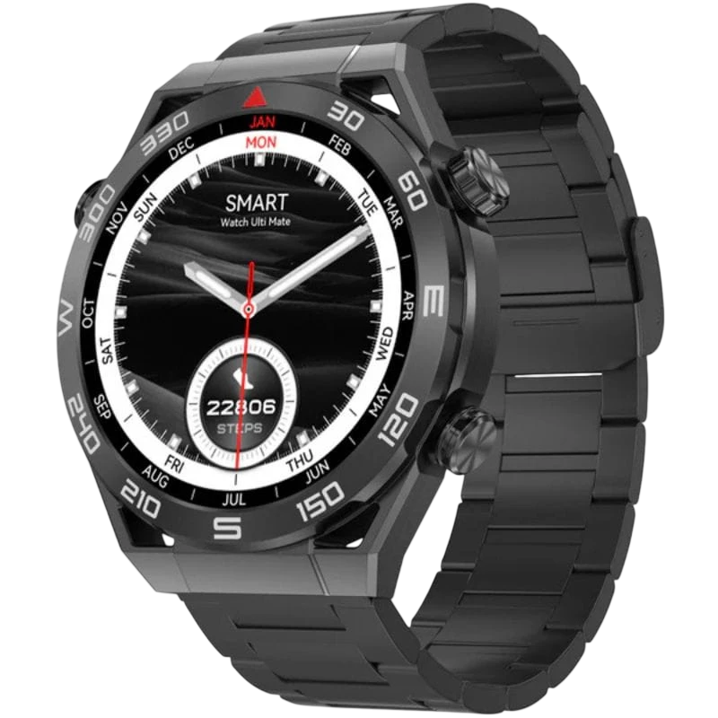 DT NO.1 Ultra Mate Negro con Correa Metálica Negra Reloj inteligente