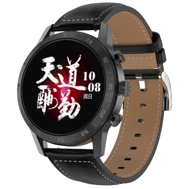 DT NO.1 DT70 Correa Cuero Negro Reloj inteligente