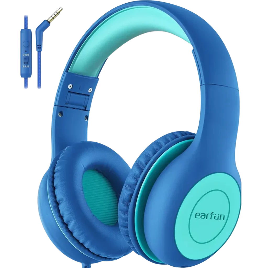 Earfun K1 Verde Azul Limitador 85/94dB SharePort Auriculares para Niños