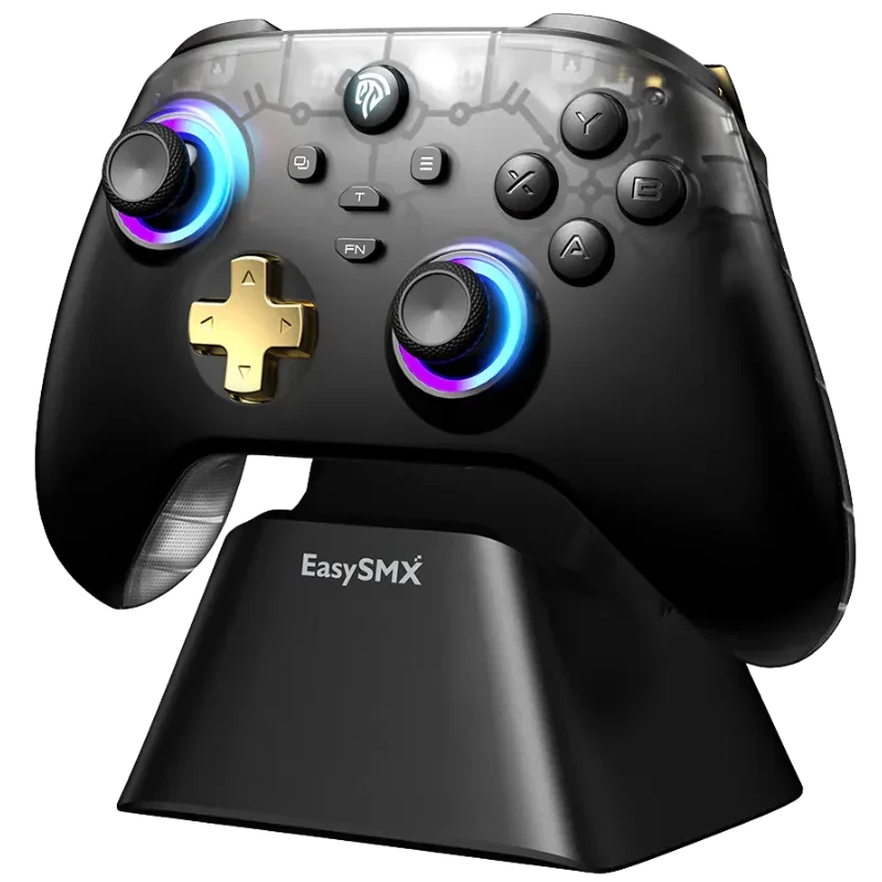 EasySMX D05 PC Negro Mando mulitplataforma con Base de Carga  Joysticks efecto Hall y gatillos